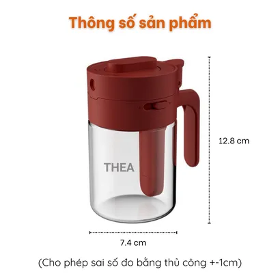 Lọ đựng gia vị thủy tinh, hộp đựng gia vị nhà bếp thông minh, hũ đựng gia vị 2 in1 kèm muỗng - THEA