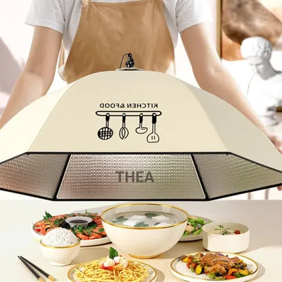 Lồng bàn gấp gọn bảo quản thức ăn, đậy thức ăn, giữ nhiệt đa năng có móc treo gắn tường - THEA