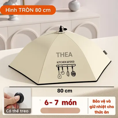 Lồng bàn gấp gọn bảo quản thức ăn, đậy thức ăn, giữ nhiệt đa năng có móc treo gắn tường - THEA