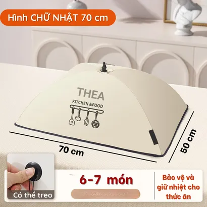 Lồng bàn gấp gọn bảo quản thức ăn, đậy thức ăn, giữ nhiệt đa năng có móc treo gắn tường - THEA