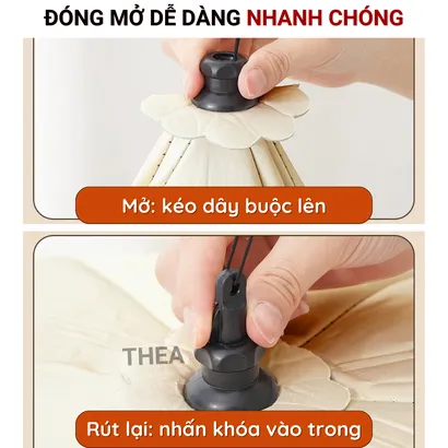 Lồng bàn gấp gọn bảo quản thức ăn, đậy thức ăn, giữ nhiệt đa năng có móc treo gắn tường - THEA
