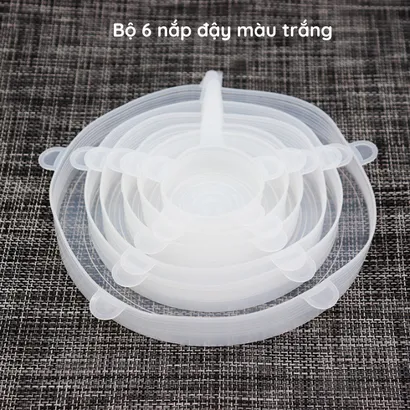 Bộ 6 màng bọc thực phẩm co giãn, nắp silicone đậy bảo quản thực phẩm, tái sử dụng - THEA KITCHEN