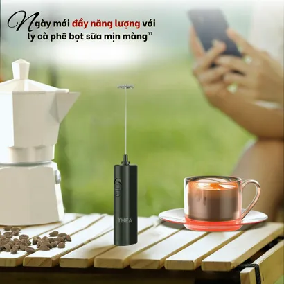 Máy đánh tạo bọt cà phê, sữa, kem muối cầm tay, cây đánh tạo bọt cafe, đánh trứng mini - THEA