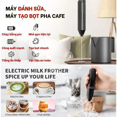 Máy đánh tạo bọt cà phê, sữa, kem muối cầm tay, cây đánh tạo bọt cafe, đánh trứng mini - THEA