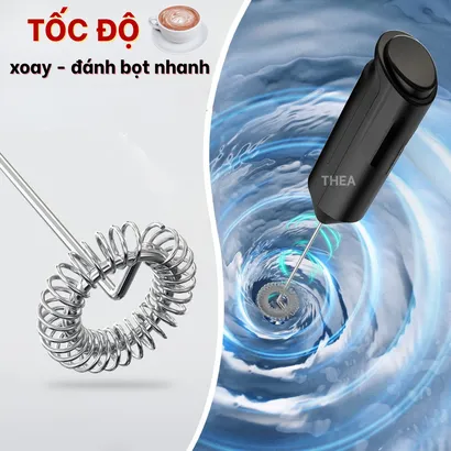 Máy đánh tạo bọt cà phê, sữa, kem muối cầm tay, cây đánh tạo bọt cafe, đánh trứng mini - THEA