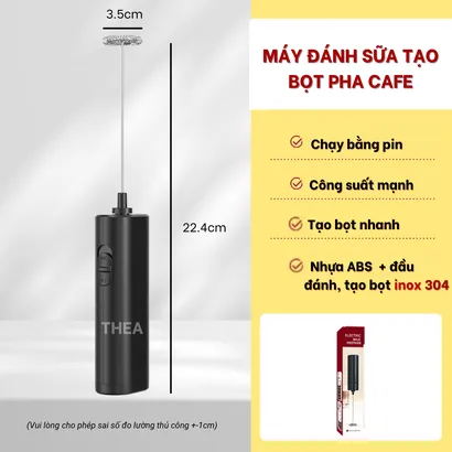 Máy đánh tạo bọt cà phê, sữa, kem muối cầm tay, cây đánh tạo bọt cafe, đánh trứng mini - THEA