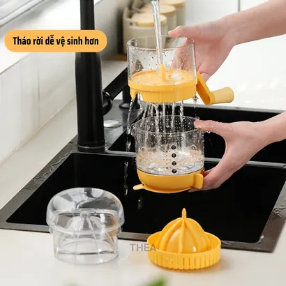 Máy ép nước trái cây mini, Máy ép hoa quả bằng tay, ép nước cam, chanh, lựu, dưa hấu, nho, trái cây mềm - THEA