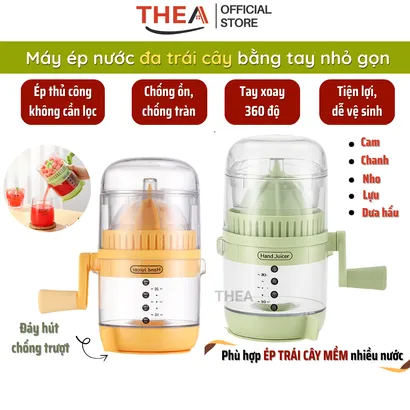 Máy ép nước trái cây mini, Máy ép hoa quả bằng tay, ép nước cam, chanh, lựu, dưa hấu, nho, trái cây mềm - THEA