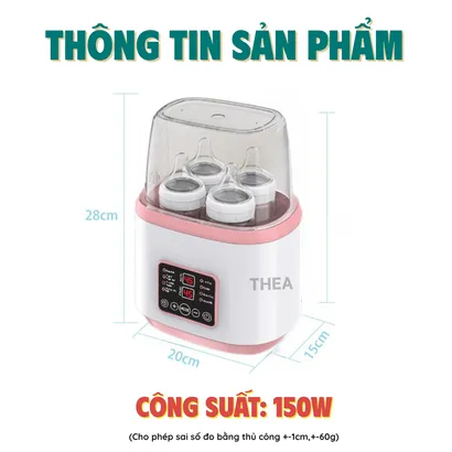Máy hâm sữa và tiệt trùng bình sữa cho bé, rã đông sữa, giữ ấm sữa, máy ủ làm sữa chua, hấp trứng đa năng- THEA
