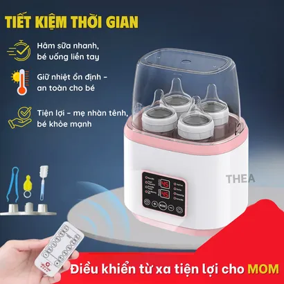 Máy hâm sữa và tiệt trùng bình sữa cho bé, rã đông sữa, giữ ấm sữa, máy ủ làm sữa chua, hấp trứng đa năng- THEA