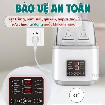 Máy hâm sữa và tiệt trùng bình sữa cho bé, rã đông sữa, giữ ấm sữa, máy ủ làm sữa chua, hấp trứng đa năng- THEA