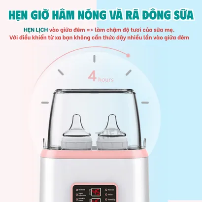 Máy hâm sữa và tiệt trùng bình sữa cho bé, rã đông sữa, giữ ấm sữa, máy ủ làm sữa chua, hấp trứng đa năng- THEA
