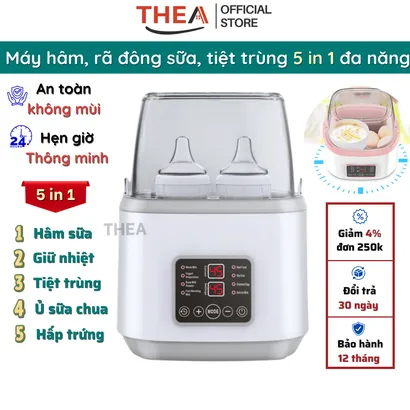 Máy hâm sữa và tiệt trùng bình sữa cho bé, rã đông sữa, giữ ấm sữa, máy ủ làm sữa chua, hấp trứng đa năng- THEA