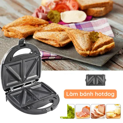 Máy kẹp nướng bánh mì sandwich 6 in 1 đa năng, waffle, hotdog, donut, bánh takoyaki, làm đồ ăn sáng tiện lợi 750W – THEA kitchen