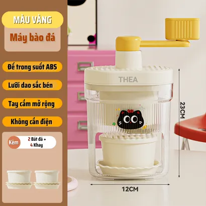 Máy làm đá bào tuyết, máy xay bào đá mini bằng tay, Máy bào đá thủ công gia đình - THEA