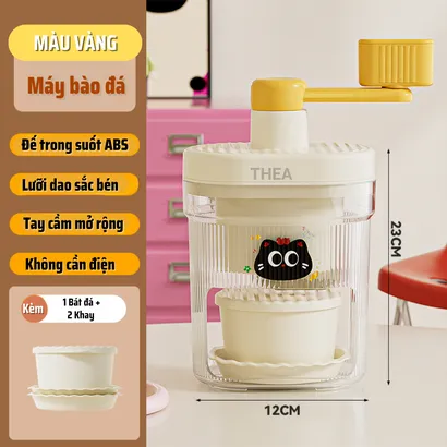 Máy làm đá bào tuyết, máy xay bào đá mini bằng tay, Máy bào đá thủ công gia đình - THEA