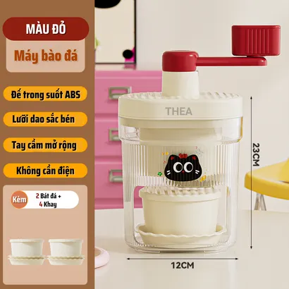 Máy làm đá bào tuyết, máy xay bào đá mini bằng tay, Máy bào đá thủ công gia đình - THEA