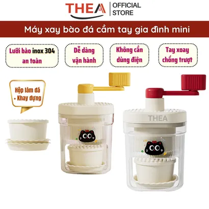 Máy làm đá bào tuyết, máy xay bào đá mini bằng tay, Máy bào đá thủ công gia đình - THEA