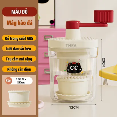 Máy làm đá bào tuyết, máy xay bào đá mini bằng tay, Máy bào đá thủ công gia đình - THEA