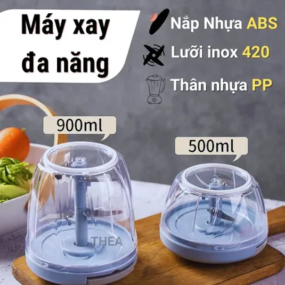 Máy Xay Hành Tỏi Ớt Thịt Cầm Tay Đa Năng, đồ xay tỏi ớt mini bằng tay dây kéo - THEA
