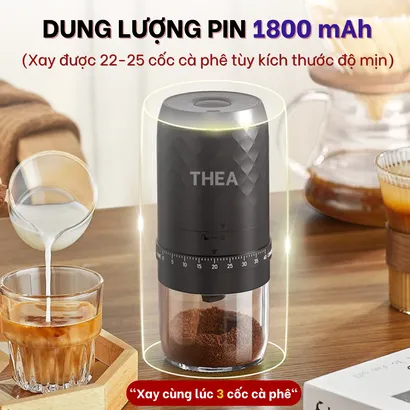 Máy xay hạt cà phê cầm tay mini tự động cao cấp có thể điều chỉnh độ mịn bằng tay dễ dàng - THEA