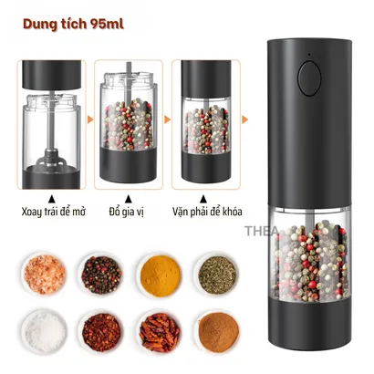 Máy xay hạt tiêu cầm tay bằng điện, Lọ xay tiêu, Máy xay xay gia vị khô, ớt, muối, thì là nhỏ cầm tay mini - THEA