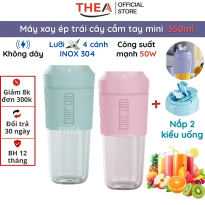 Máy xay ép sinh tố trái cây hoa quả 50W mini cầm tay nhỏ gọn không dây sạc pin thích hợp cho bé, chị em, du lịch - THEA