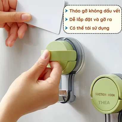 Móc dán treo đồ hút chân không, giá treo đồ nhà bếp, nhà tắm đa năng chịu lực - THEA