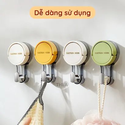 Móc dán treo đồ hút chân không, giá treo đồ nhà bếp, nhà tắm đa năng chịu lực - THEA