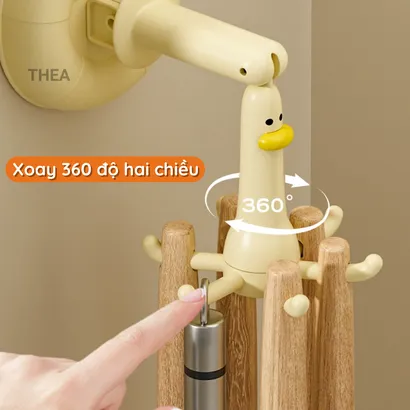 Móc treo đồ, giá treo đồ đa năng nhà bếp, nhà tắm chịu lực, cute xoay 360 độ phù hợp bề mặt trơn, mịn - THEA