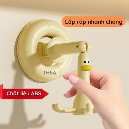 Móc treo đồ, giá treo đồ đa năng nhà bếp, nhà tắm chịu lực, cute xoay 360 độ phù hợp bề mặt trơn, mịn - THEA