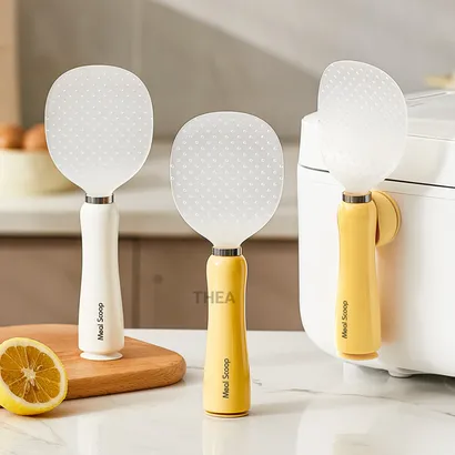 Muôi múc cơm, Muỗng xới cơm hạn chế dính, tự đứng, thìa xới cơm nam châm hút từ tính tiện lợi - THEA
