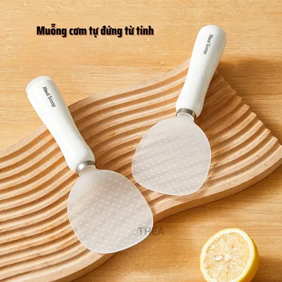 Muôi múc cơm, Muỗng xới cơm hạn chế dính, tự đứng, thìa xới cơm nam châm hút từ tính tiện lợi - THEA