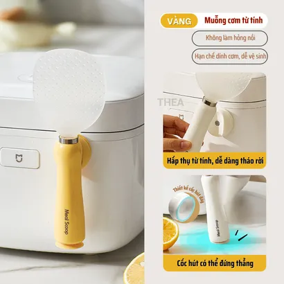 Muôi múc cơm, Muỗng xới cơm hạn chế dính, tự đứng, thìa xới cơm nam châm hút từ tính tiện lợi - THEA