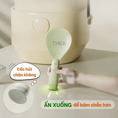 Muôi xới cơm, muỗng xới cơm, thìa xúc cơm nhựa tự đứng - THEA