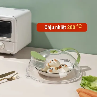 Nắp đậy lò vi sóng chịu nhiệt, nắp nhựa đậy thực phẩm quay lò vi sóng, nắp chống bắn dầu mỡ - THEA