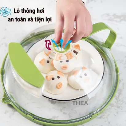 Nắp đậy lò vi sóng chịu nhiệt, nắp nhựa đậy thực phẩm quay lò vi sóng, nắp chống bắn dầu mỡ - THEA
