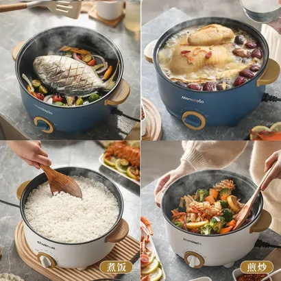 Nồi lẩu điện đa năng chống dính hấp, chiên, xào, lẩu, luộc, nấu cơm - THEA KITCHEN