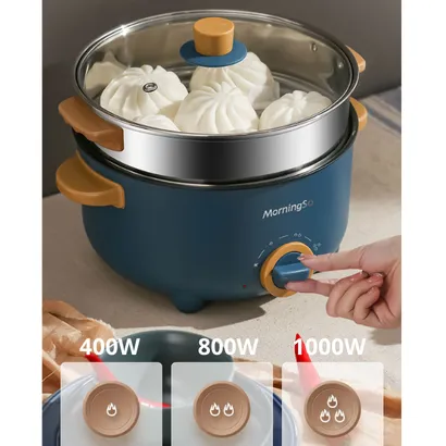 Nồi lẩu điện đa năng chống dính hấp, chiên, xào, lẩu, luộc, nấu cơm - THEA KITCHEN