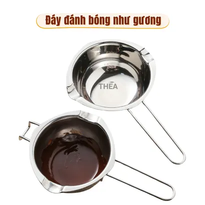 Nồi nấu inox, cốc inox 304 đun nấu sáp, socola, bơ, gelatin tan chảy trên bếp từ, bếp gốm điện - THEA