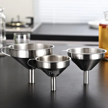 Phễu inox 304 mini rót dầu, rót bột, chất lỏng, gia vị kèm lõi lọc cặn, lọc trà, tạp chất cao cấp - THEA