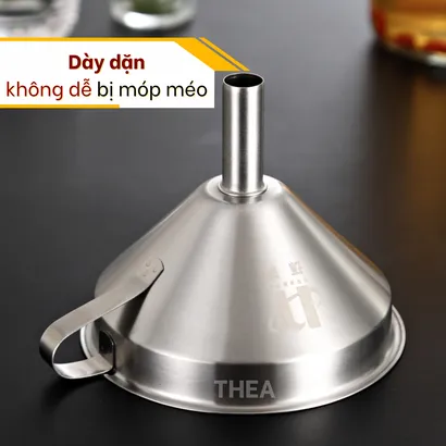 Phễu inox 304 mini rót dầu, rót bột, chất lỏng, gia vị kèm lõi lọc cặn, lọc trà, tạp chất cao cấp - THEA