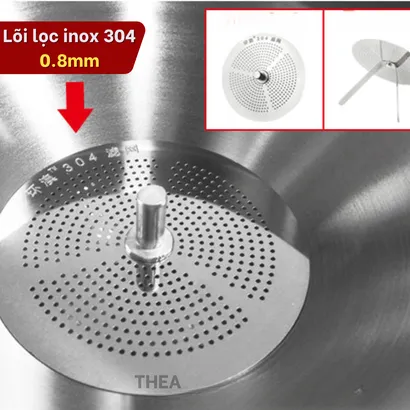 Phễu inox 304 mini rót dầu, rót bột, chất lỏng, gia vị kèm lõi lọc cặn, lọc trà, tạp chất cao cấp - THEA