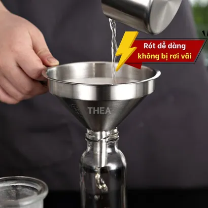 Phễu inox 304 mini rót dầu, rót bột, chất lỏng, gia vị kèm lõi lọc cặn, lọc trà, tạp chất cao cấp - THEA