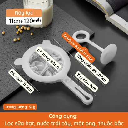 Rây lọc siêu mịn nhựa cao cấp, dụng cụ lọc sữa hạt, đậu nành, lọc trà, cà phê, giấm, nước trái cây lưới mắt nhỏ - THEA Kitchen