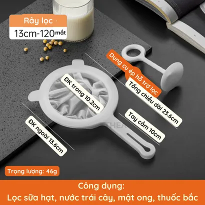 Rây lọc siêu mịn nhựa cao cấp, dụng cụ lọc sữa hạt, đậu nành, lọc trà, cà phê, giấm, nước trái cây lưới mắt nhỏ - THEA Kitchen