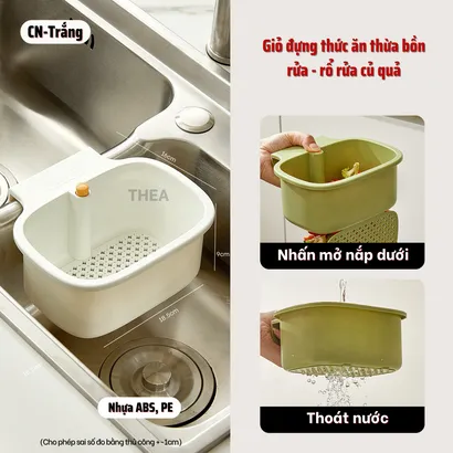 Rổ lọc rác bồn rửa chén bát, Giỏ đựng đồ, lọc rác bồn rửa chén, rửa của quá đa năng, khay lọc rác, thức ăn thừa - THEA