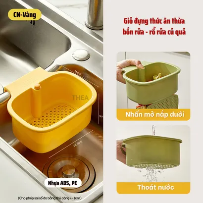Rổ lọc rác bồn rửa chén bát, Giỏ đựng đồ, lọc rác bồn rửa chén, rửa của quá đa năng, khay lọc rác, thức ăn thừa - THEA