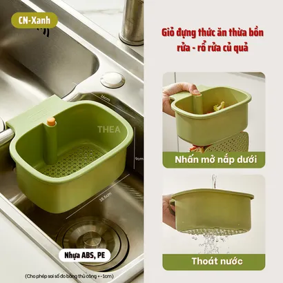 Rổ lọc rác bồn rửa chén bát, Giỏ đựng đồ, lọc rác bồn rửa chén, rửa của quá đa năng, khay lọc rác, thức ăn thừa - THEA
