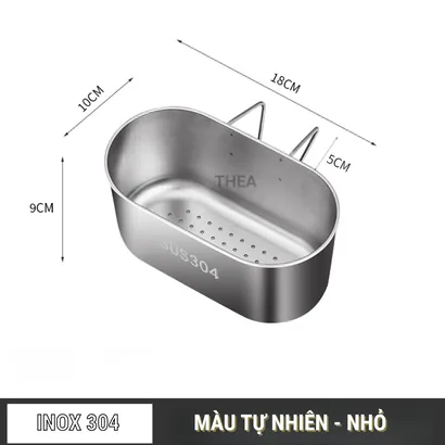 Rổ lọc rác bồn rửa chén inox 304, Giỏ đựng đồ, lọc rác bồn rửa chén, rửa củ quả đa năng, khay lọc rác, thức ăn thừa-THEA